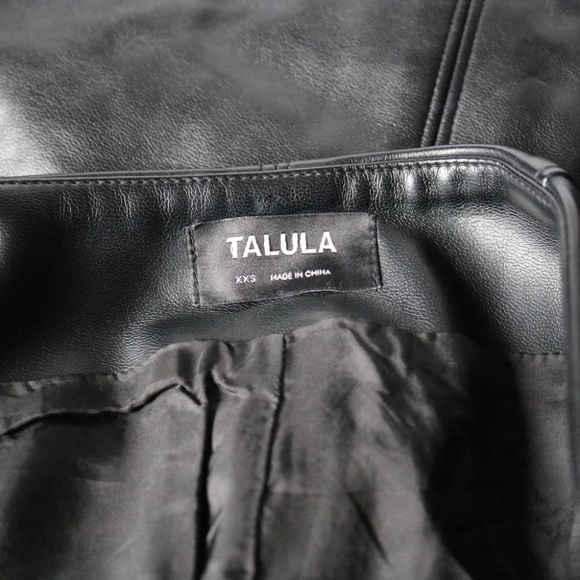 TALULA Faux Leather Mini Skirt Black Full Zip Size XXS - Picture 4 of 7